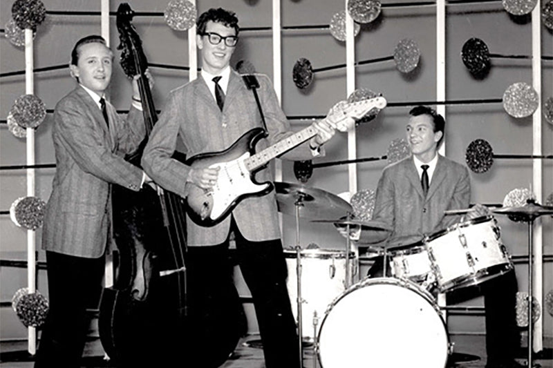 Buddy Holly wearing glasses