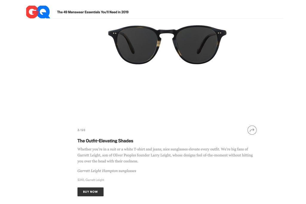 Garrett Leight Hampton sunglasses on GQ.com 