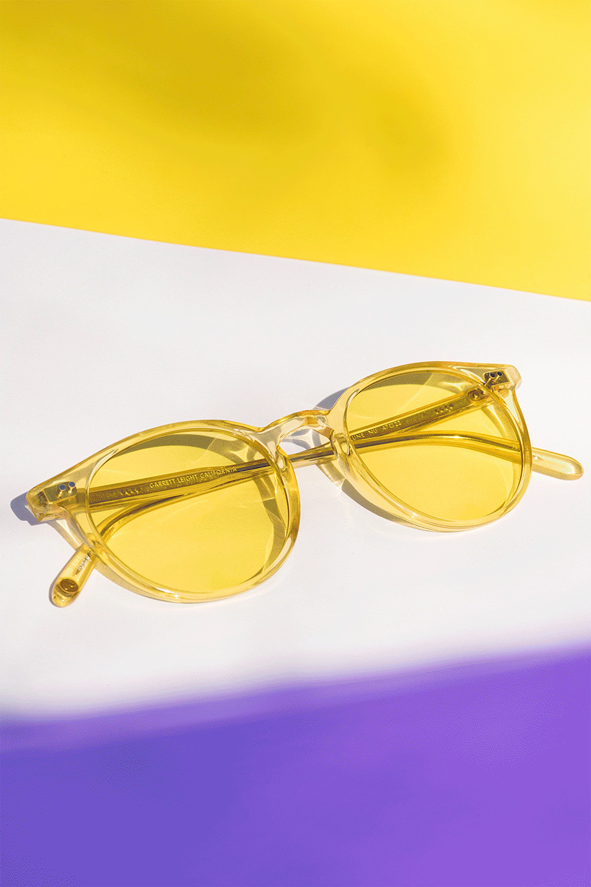 Garrett Leight California Optical Clune eyeglasses dip dyed yellow