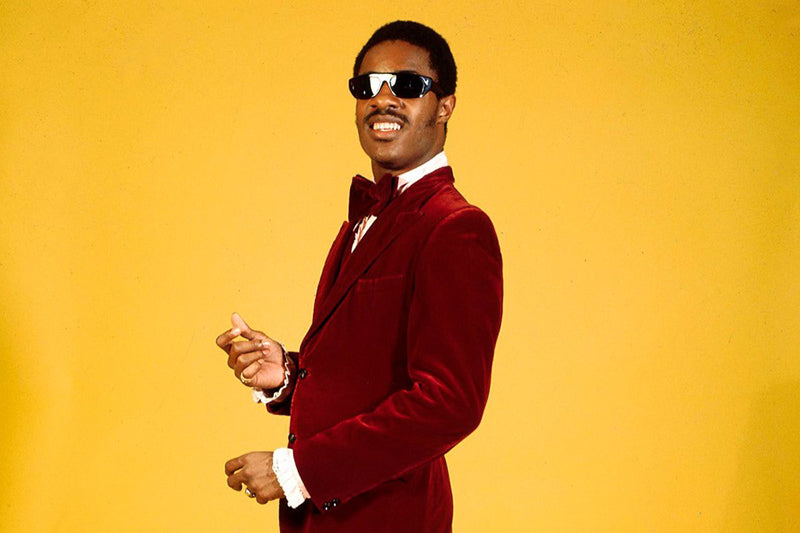 Stevie Wonder wearing sunglasses