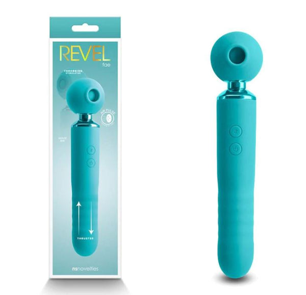 Revel fae thrusting massage wand with air pulse