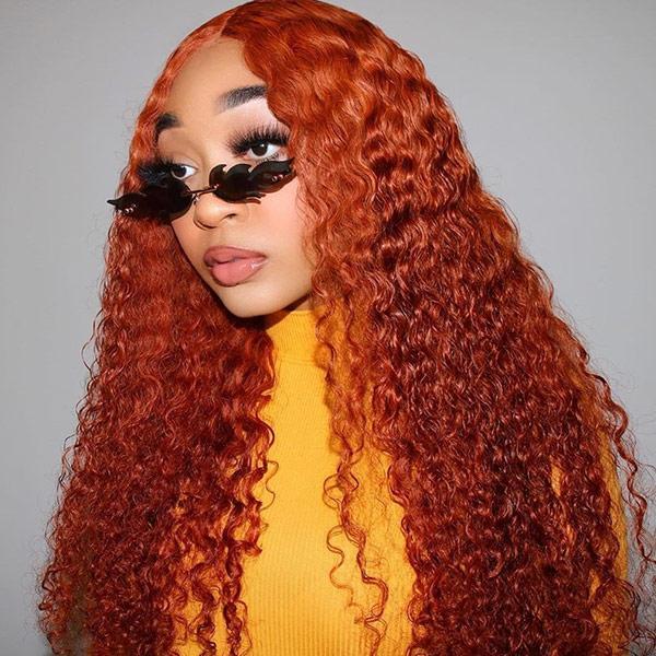 VSHOW Ginger Lace Front Human hair Wig Colored Kinky Curly Hair Wigs Hot on  Tiktok