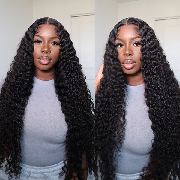 12 inch deep wave lace front wig