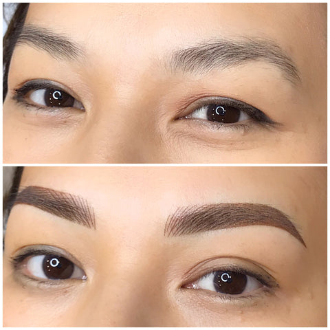 asian girl with natural brows, asian girl with brow tatoo