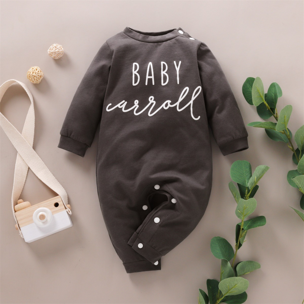 Baby Letter Printed Long Sleeve Romper wholesale baby clothing