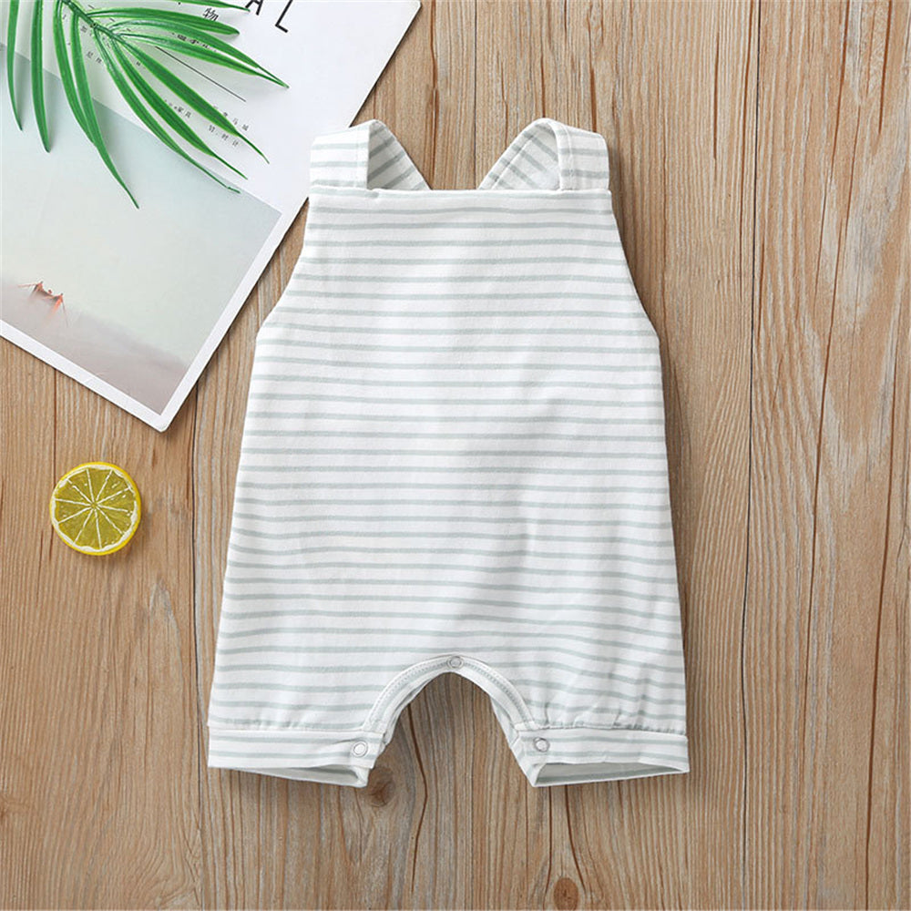 Baby Unisex Striped Casual Suspender Romper Boutique Baby Clothes Wholesale