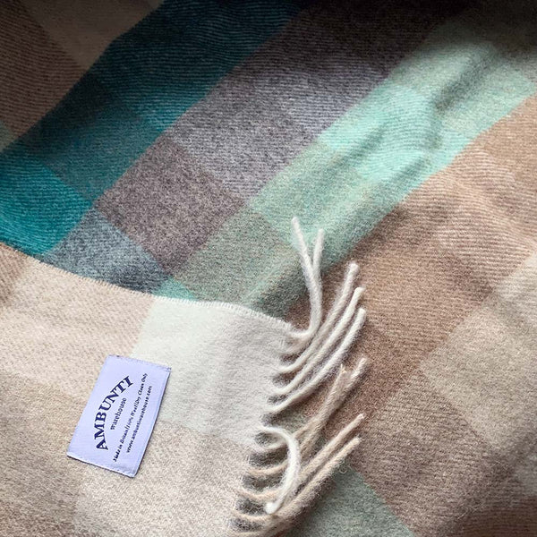 Check merino wool blanket