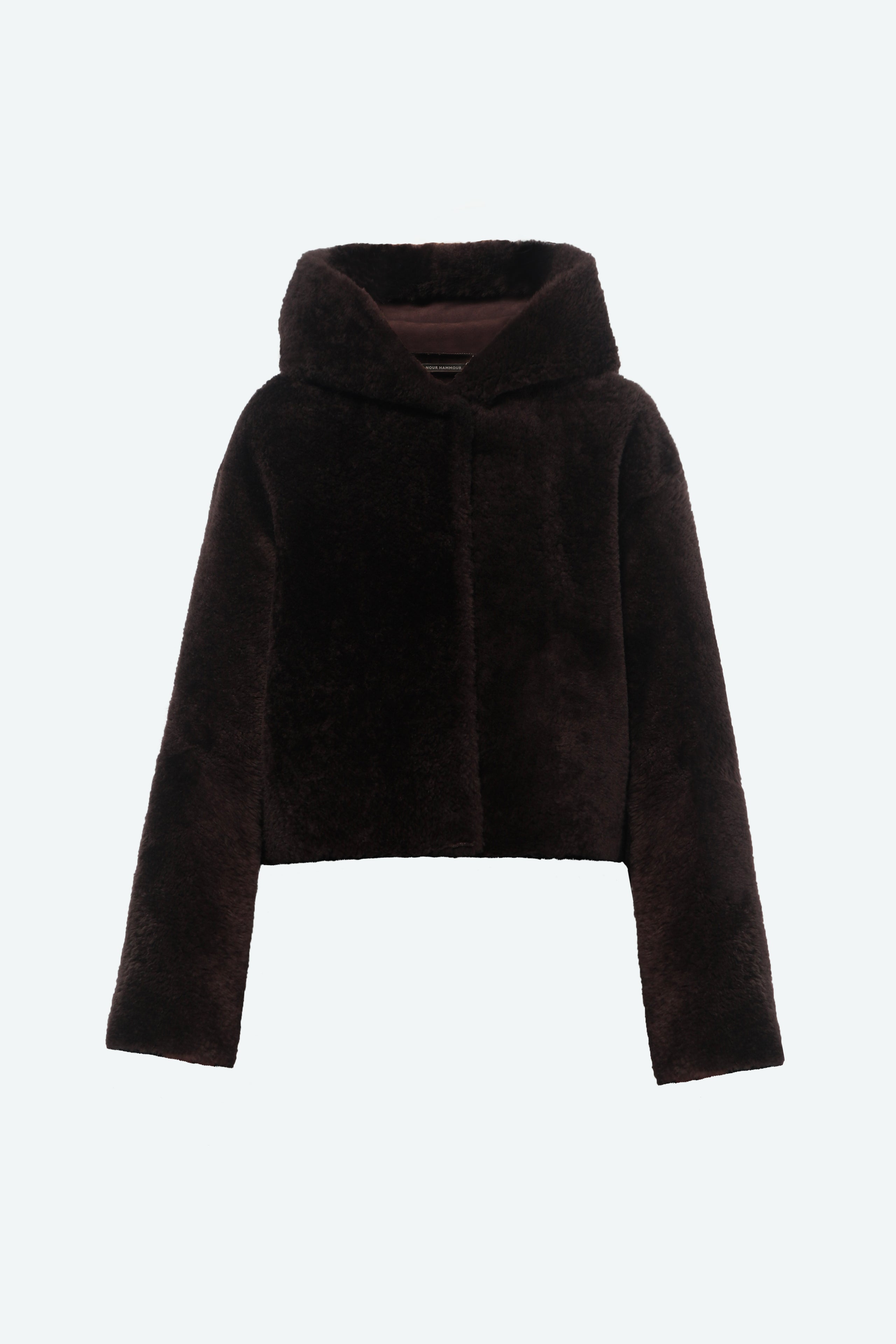 Cooper Dark Chocolate Teddy Shearling Coat Packshot