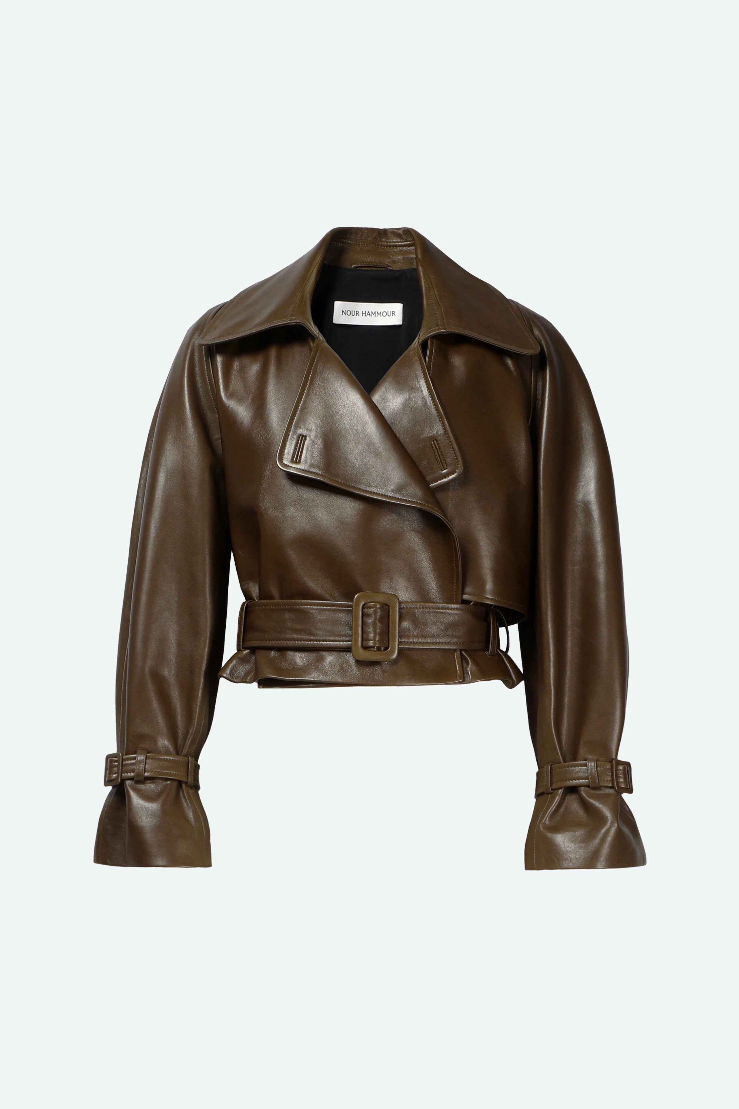 Hatti Nicoise Cropped Leather Jacket Packshot