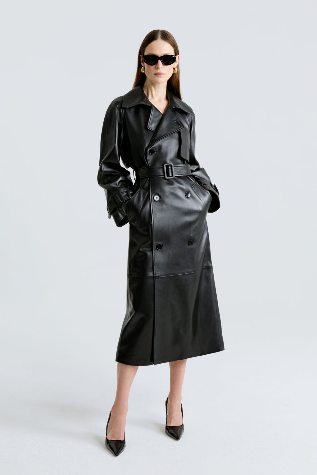 Oversized Leather Trench