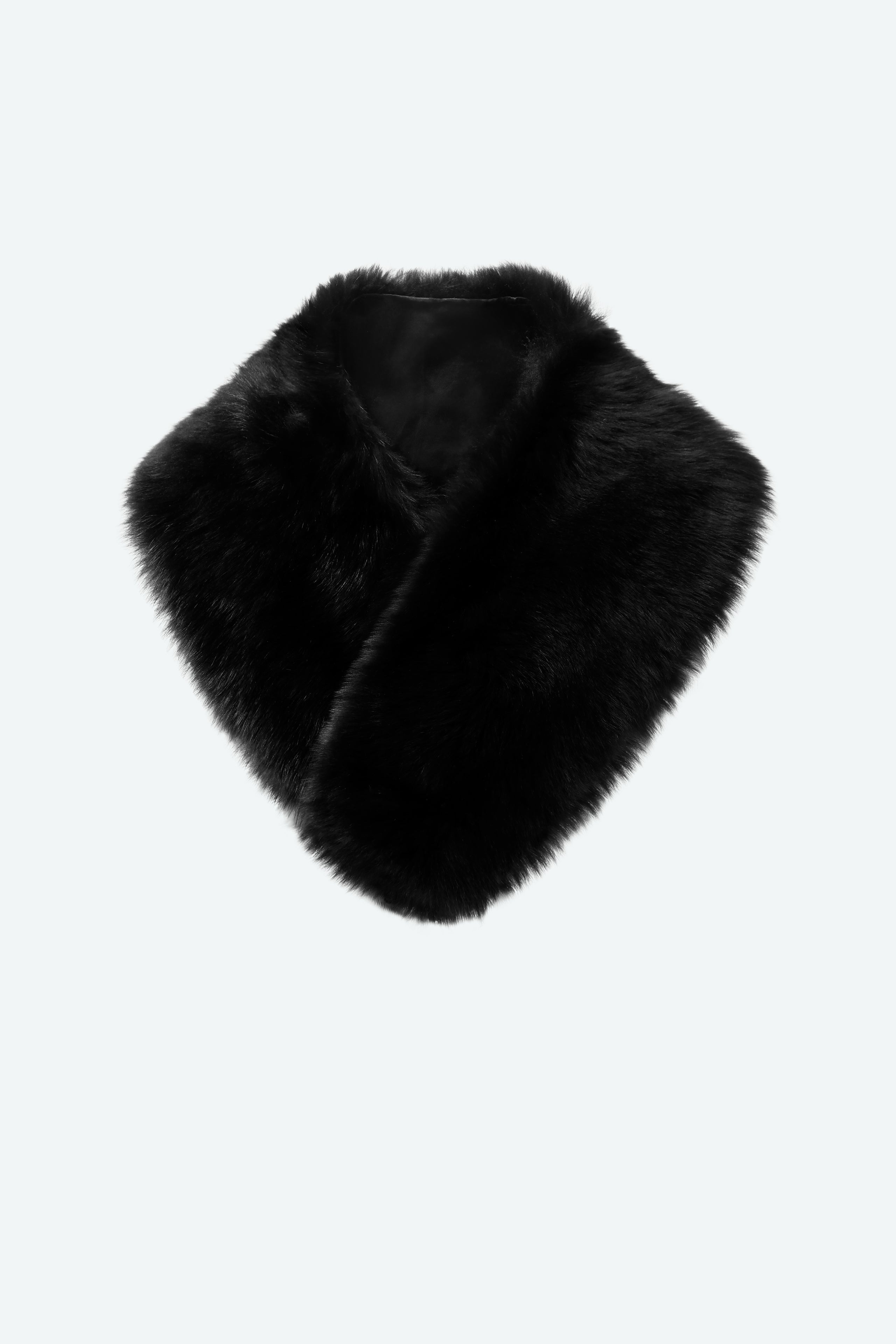 Meribel Black Shearling Collar Scarf Packshot