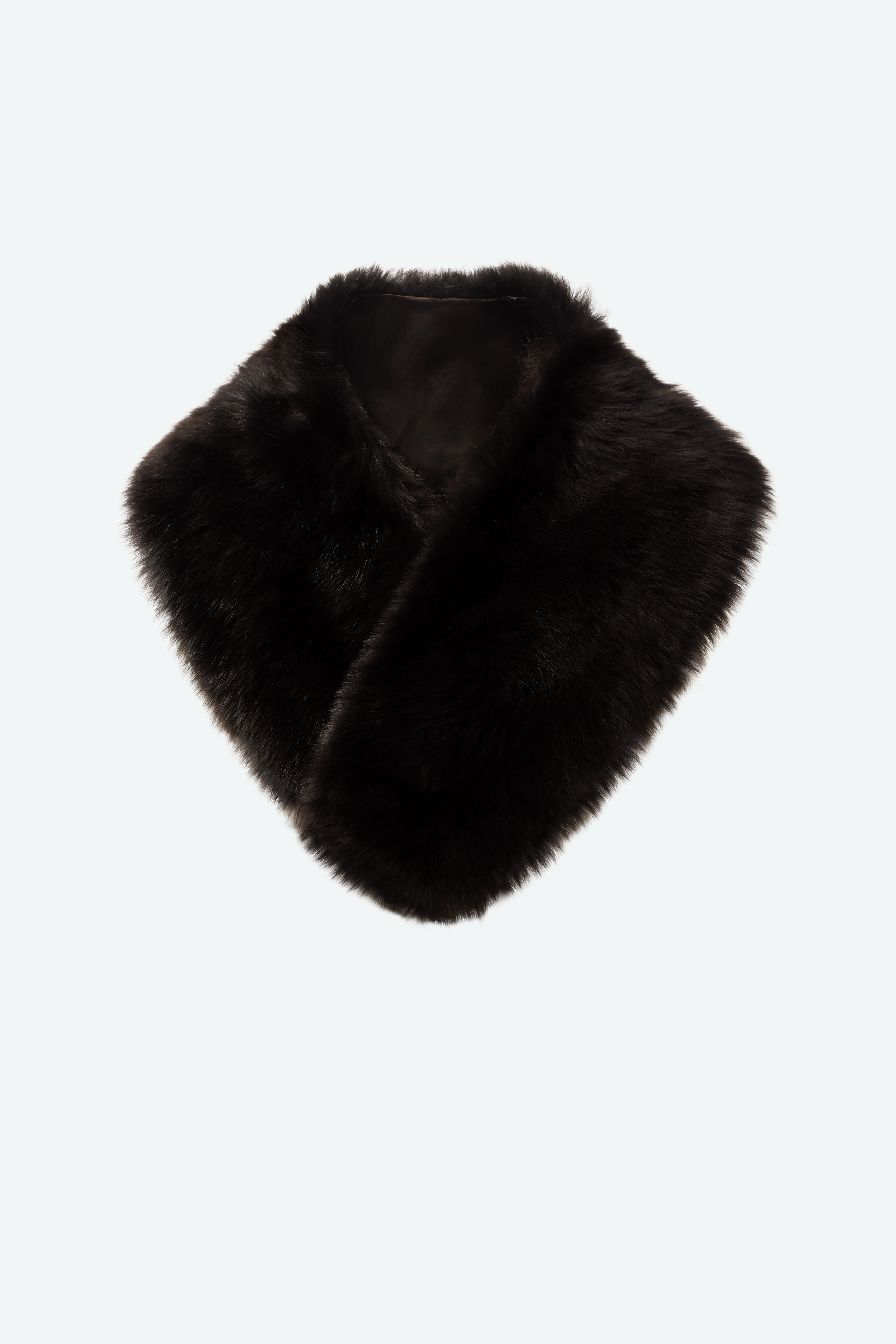 Meribel Espresso Shearling Collar Scarf Packshot