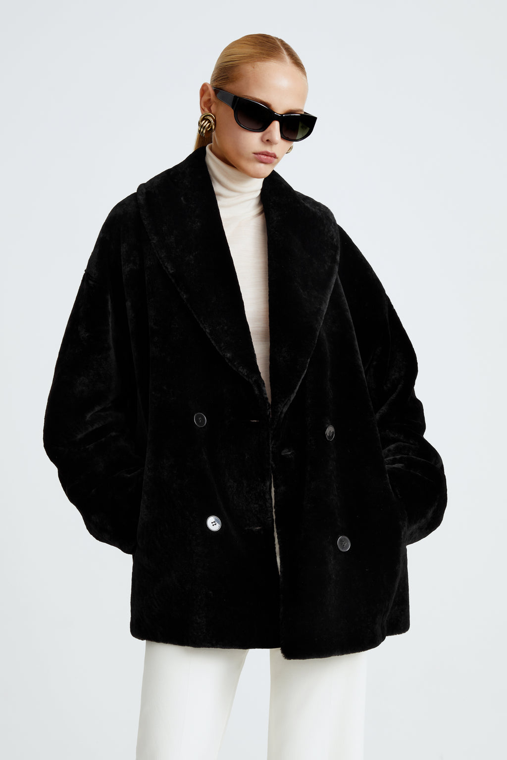 Nora Relaxed Shearling Coat