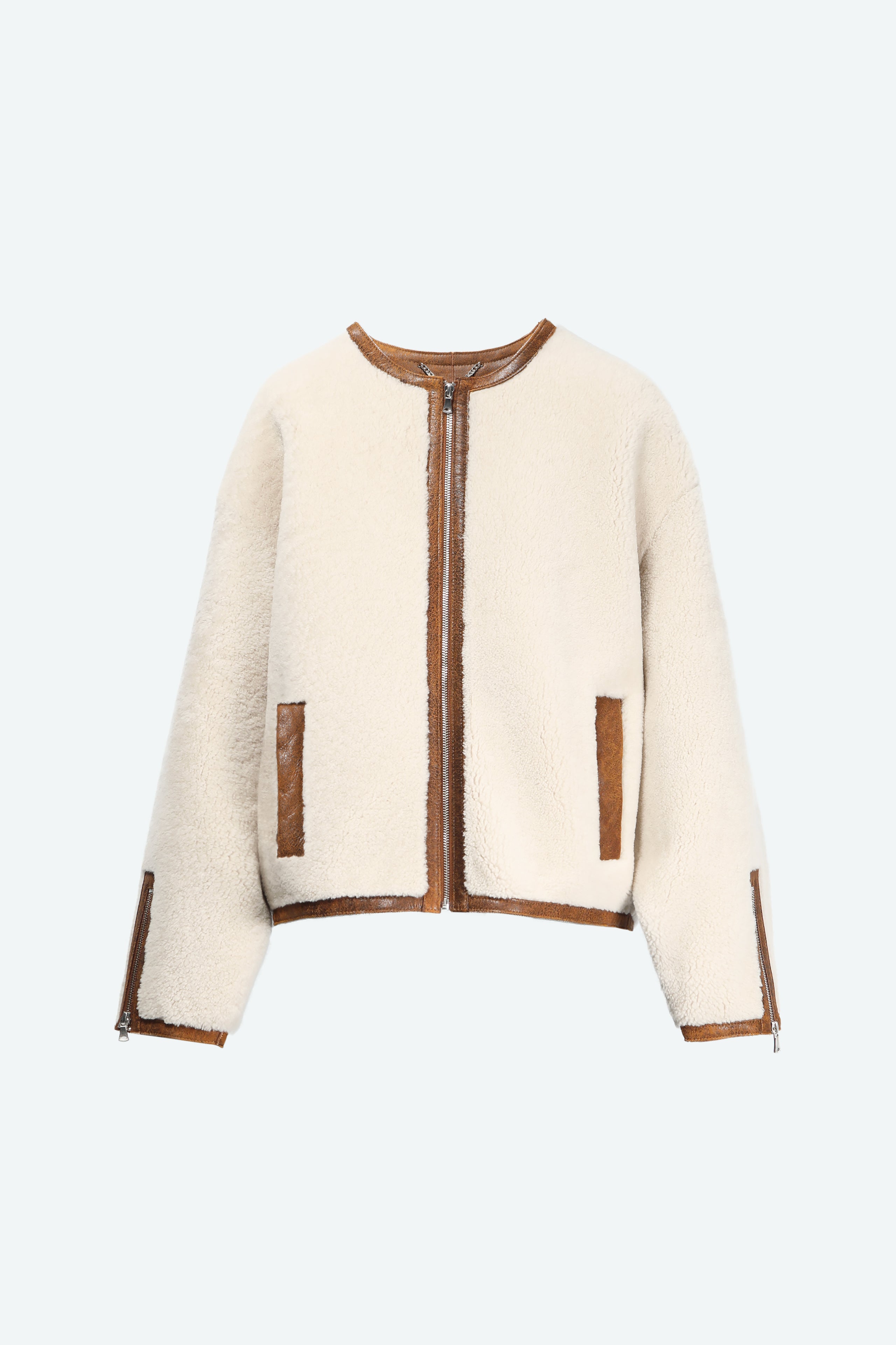 Ronin Camel Ivory Teddy Shearling Jacket Packshot