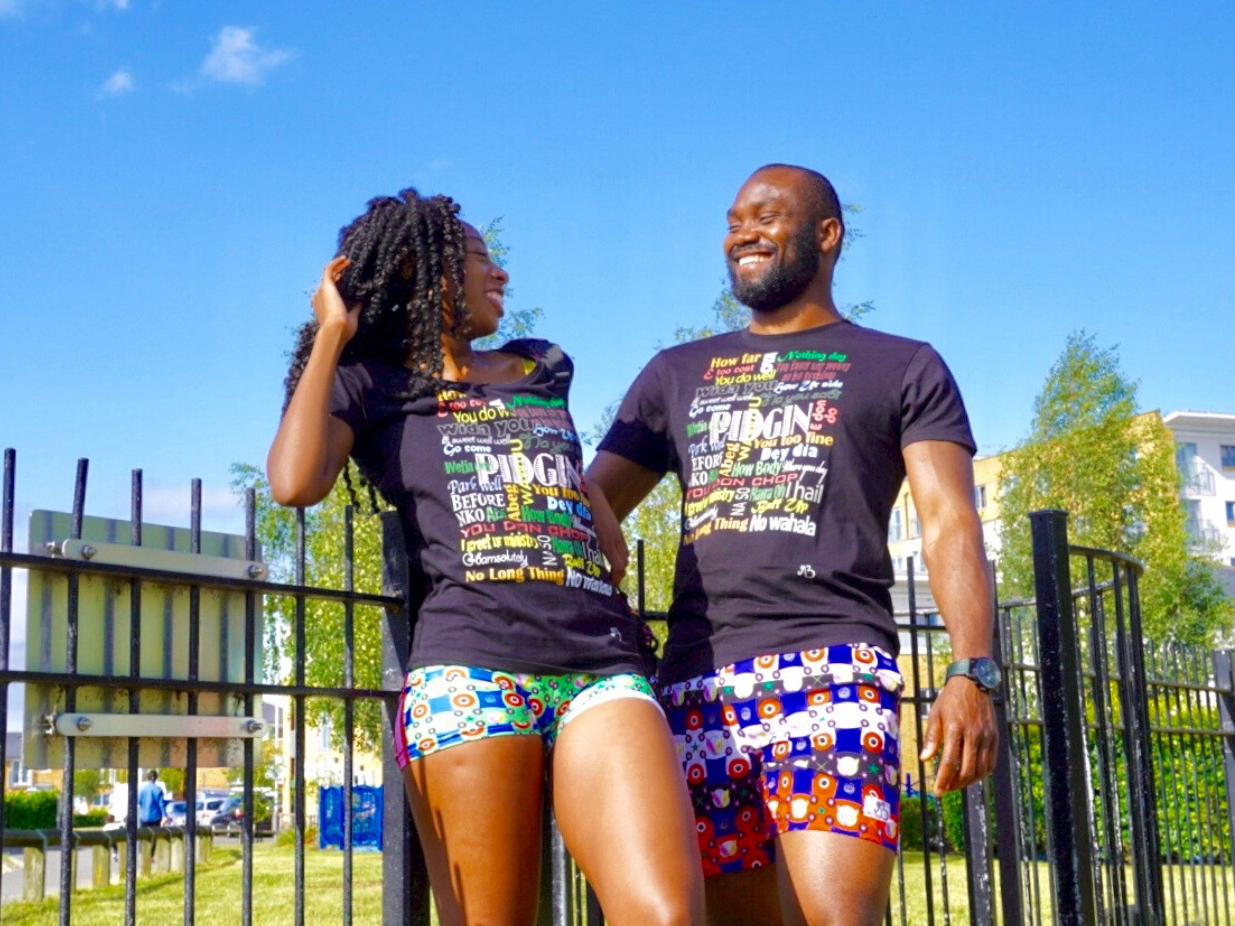 Afribix activewear pidgin print unisex tshirt