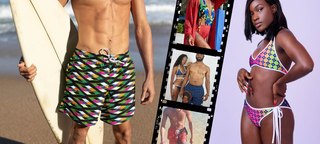 shop Afribix swimwear for swimsuits swimshorts bikinis beach towels flipflops kimonos beach cover and slides