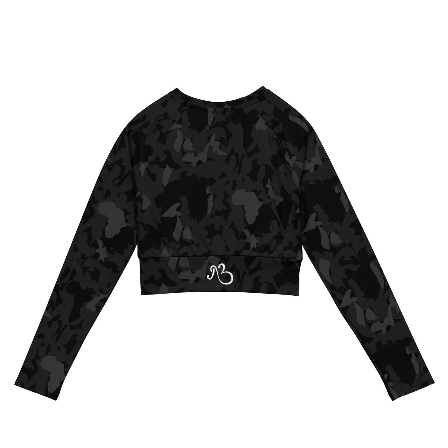 flyersetcinc Camo Noir Recycled long-sleeve crop top