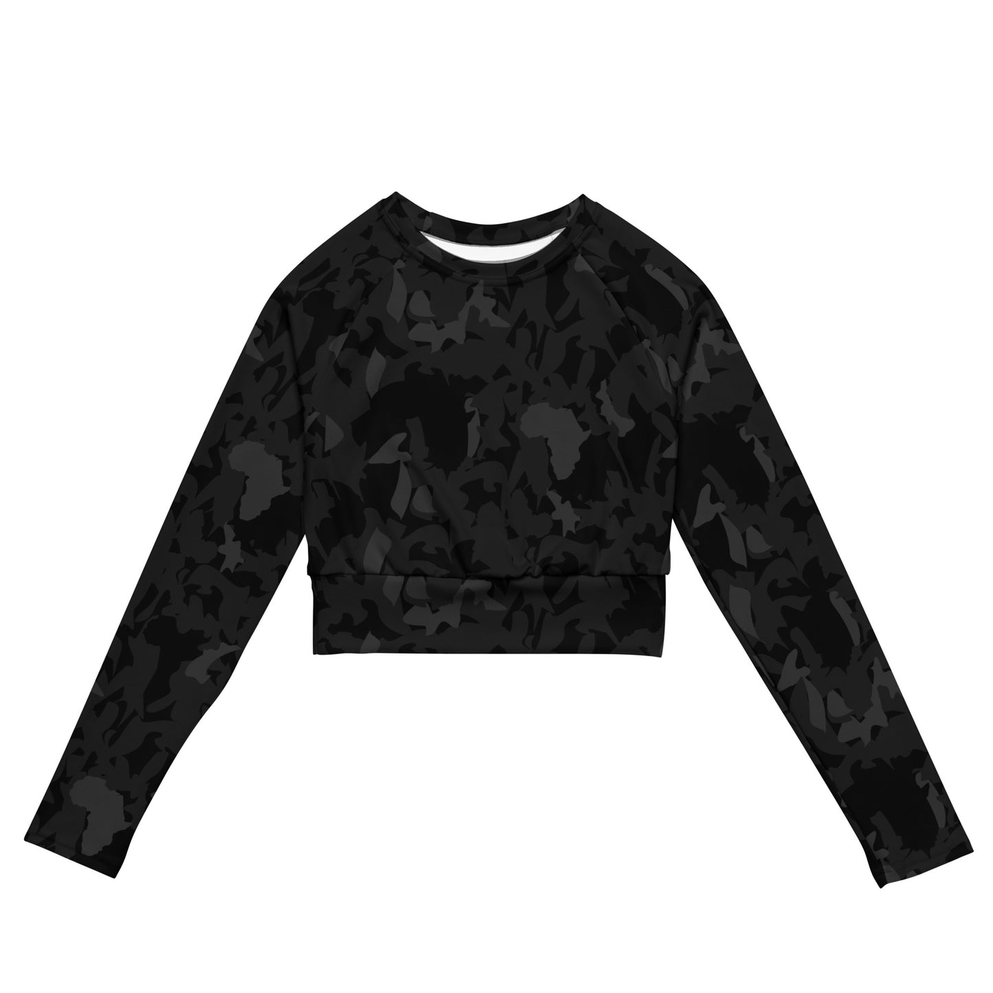 flyersetcinc Camo Noir Recycled long-sleeve crop top