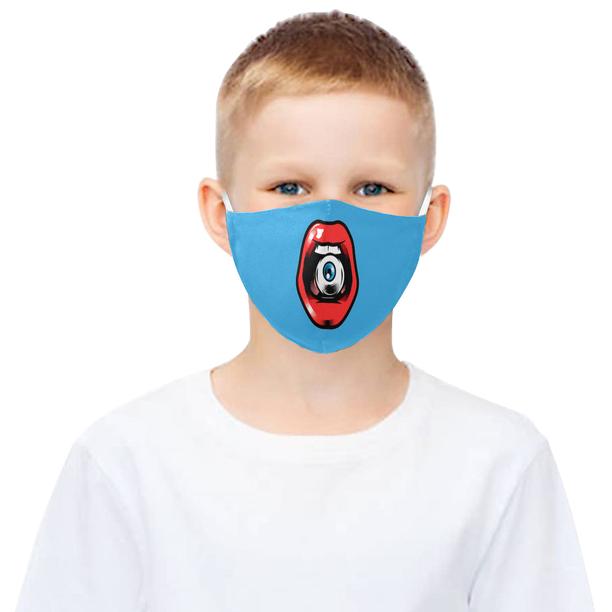 Eye in Mouth Cotton Fabric Face Mask with Filter Slot & Adjustable Strap (Pack of 5) - Non-medical use