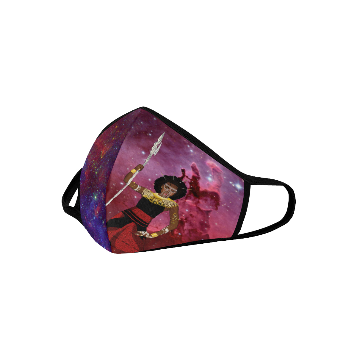 flyersetcinc Warrior Queen of the Galaxy Cotton Fabric Face Mask with filter slot (30 Filters Included) - Non-medical use