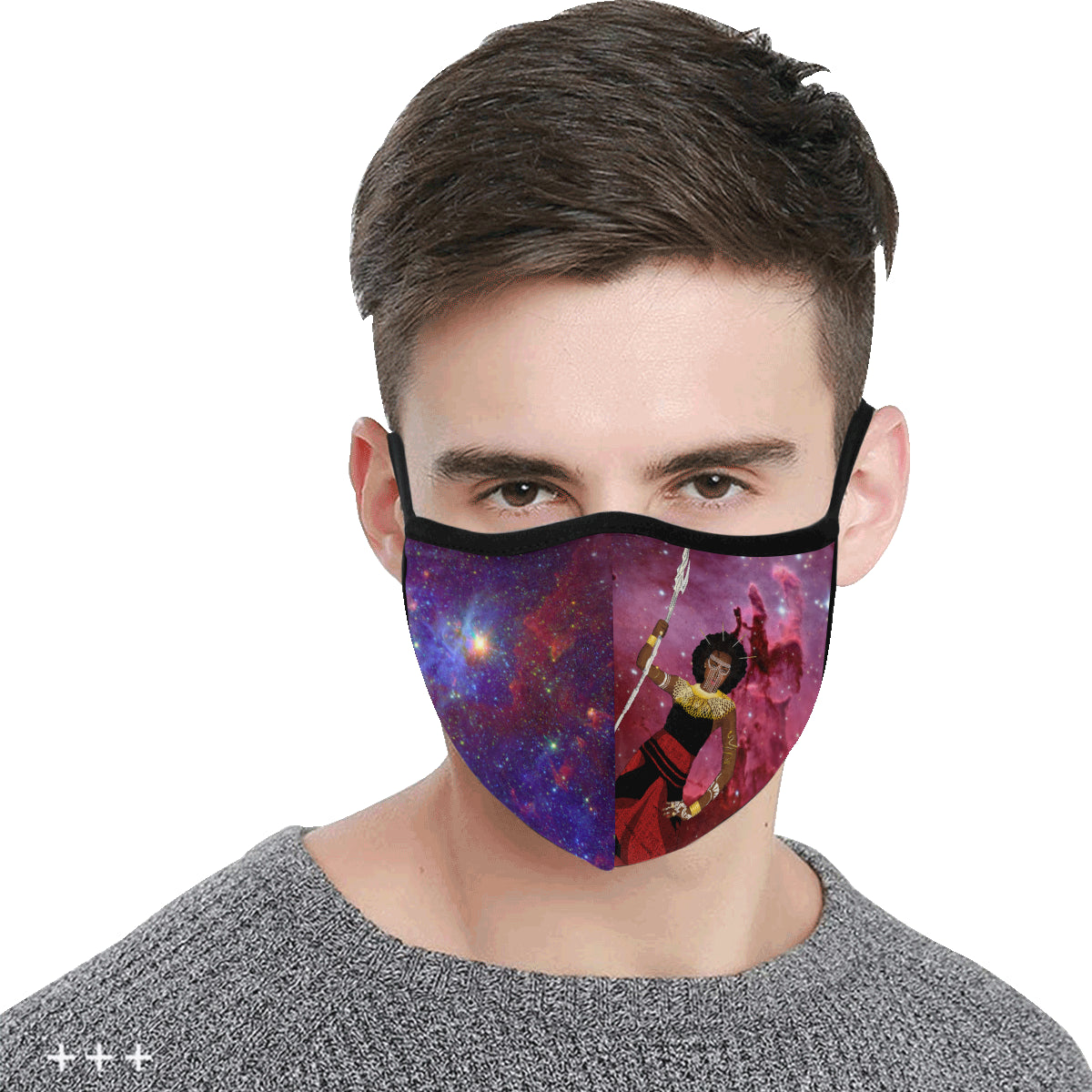 flyersetcinc Warrior Queen of the Galaxy Cotton Fabric Face Mask with filter slot (30 Filters Included) - Non-medical use