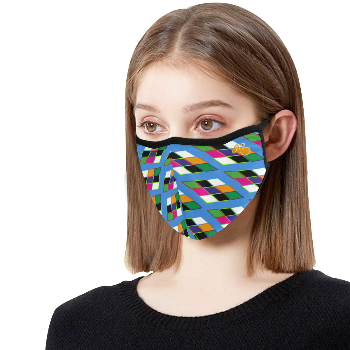 Pyramid Print Cotton Fabric Face Mask with filter slot (30 Filters Included) - Non-medical use