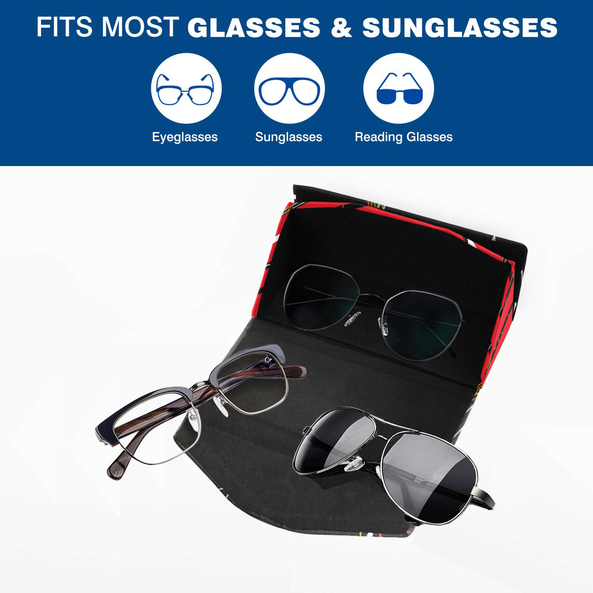 flyersetcinc Linear Print Foldable Glasses Case