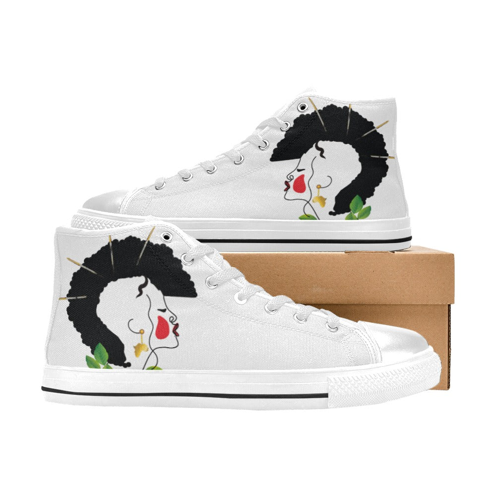 Afro Queen Women's High Top Canvas Shoes