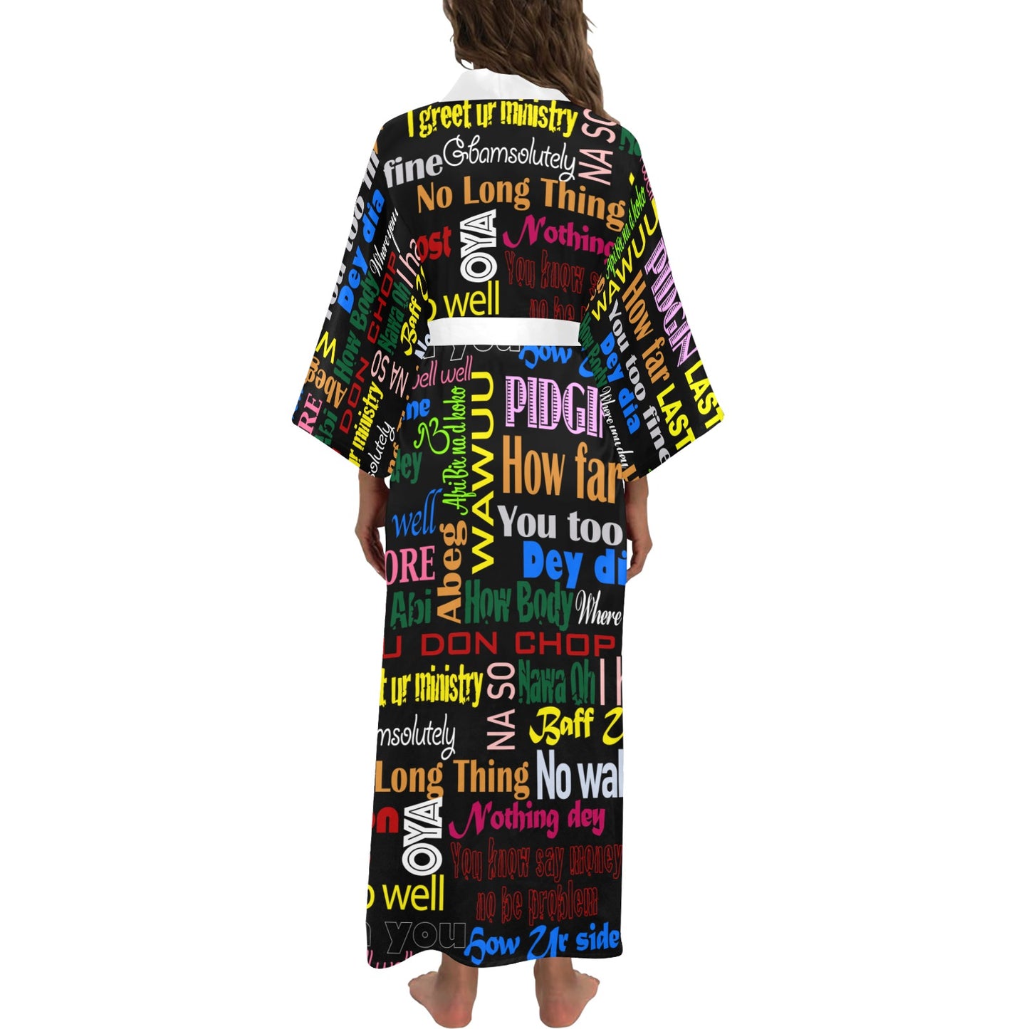 flyersetcinc Pidgin Print Women's Long Kimono Robe