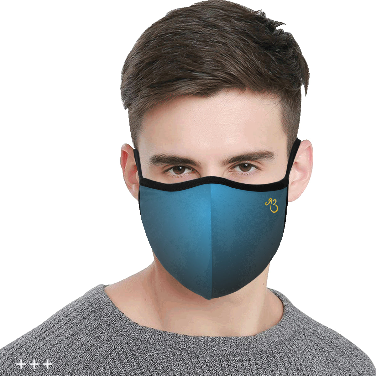 flyersetcinc Sky Blue Galaxy Cotton Fabric Face Mask with filter slot (30 Filters Included) - Non-medical use