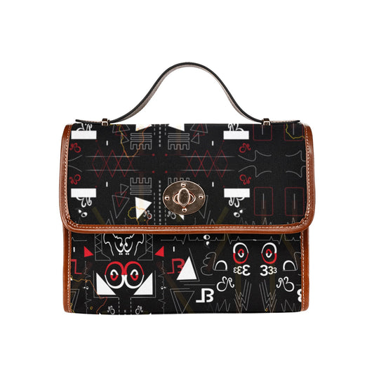 Linear Print Satchel