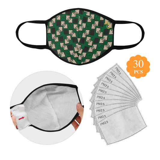 Aztek Print Cotton Fabric Face Mask with filter slot (30 Filters Included) - Non-medical use