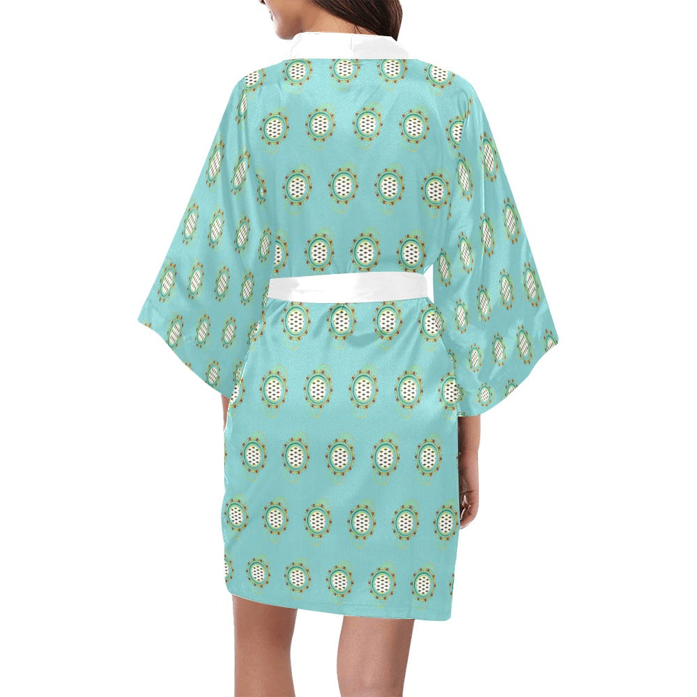 Ankara Adaeze Blue Kimono Robe Coverup