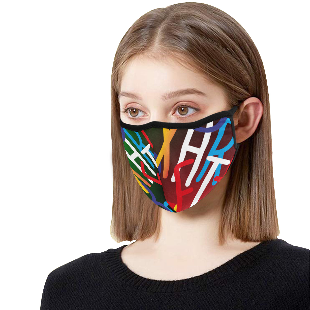 flyersetcinc Collage Cotton Fabric Face Mask with filter slot (30 filters Included) - Non-medical use