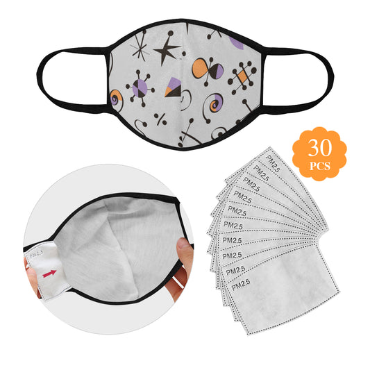 Geometric Cotton Fabric Face Mask with filter slot (30 Filters Included) - Non-medical use