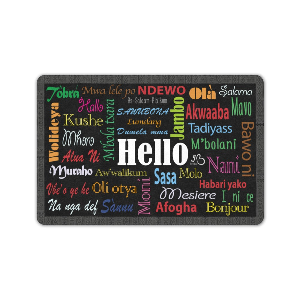 flyersetcinc Hello Print Tribal Doormat