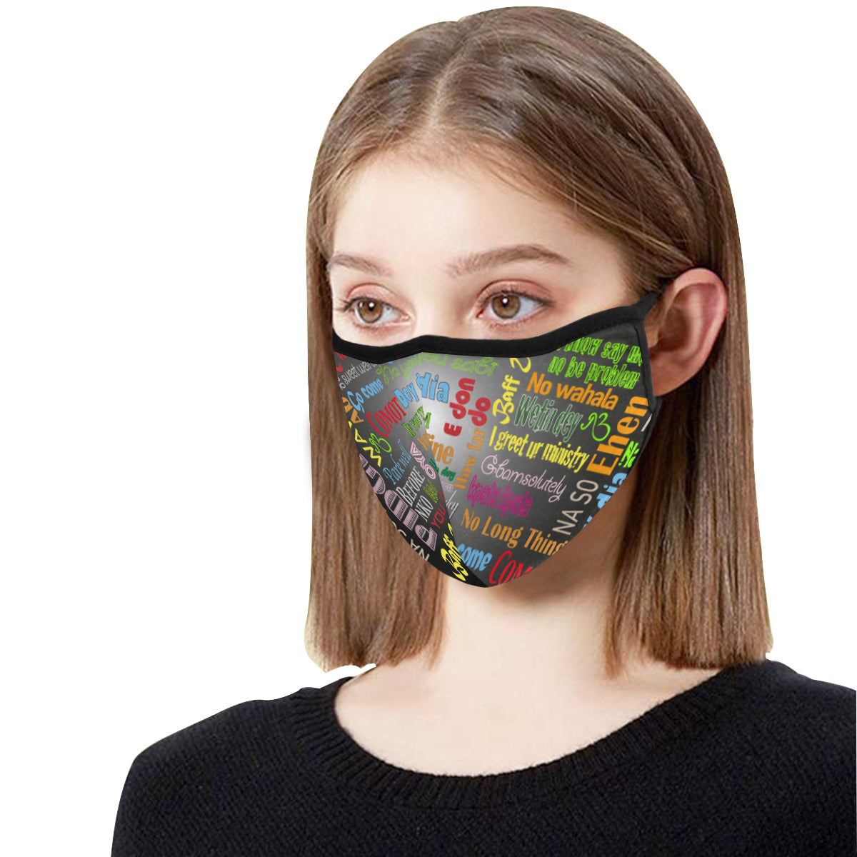 flyersetcinc Pidgin Print Cotton Fabric Face Mask with filter slot (30 Filters Included) - Non-medical use