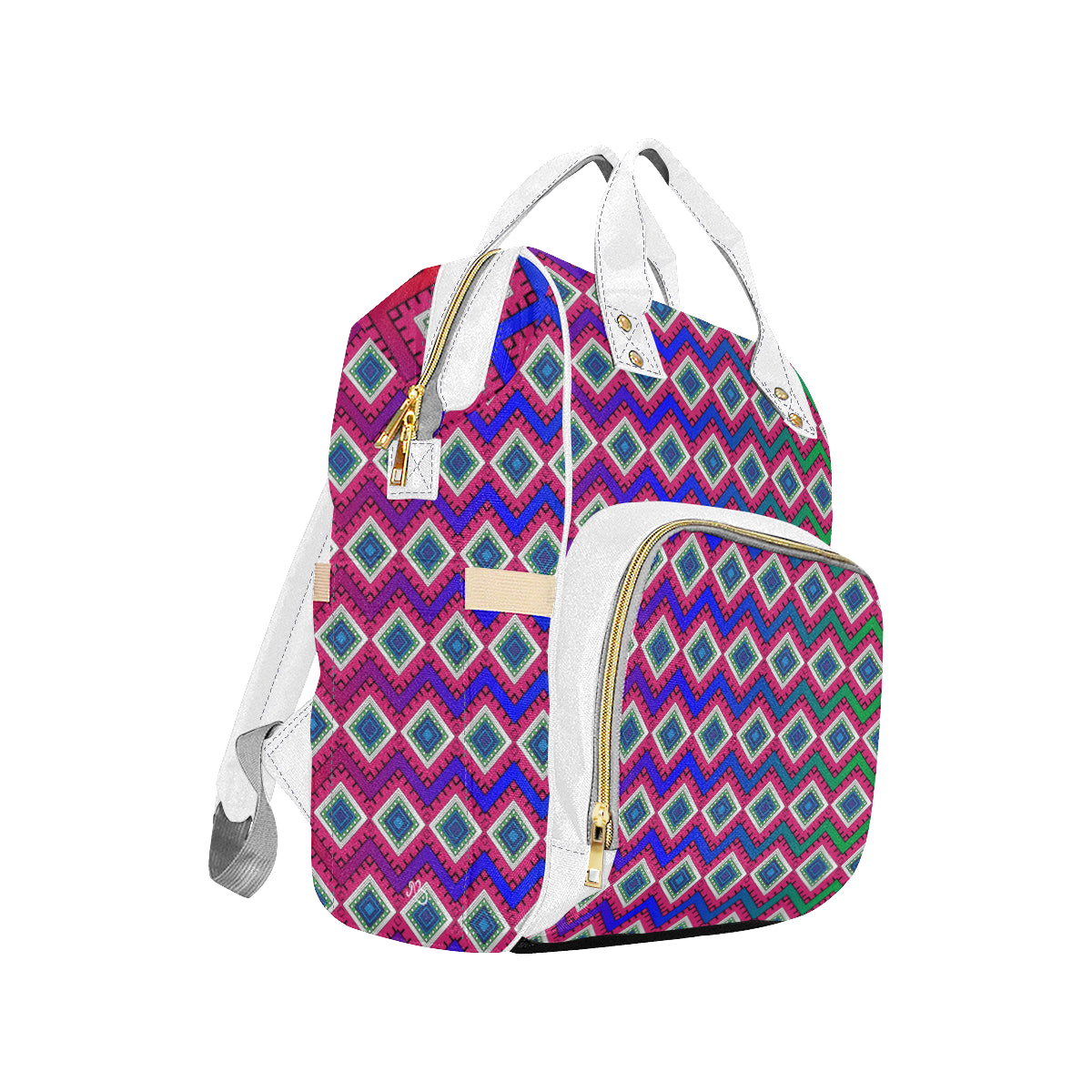 Quadrangle Print Galaxy Multi-Function Backpack