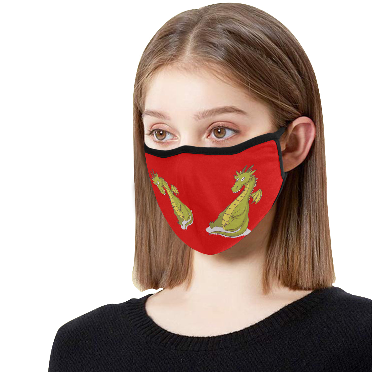 Happy Dragon Cotton Fabric Face Mask with filter slot (30 Filters Included) - Non-medical use