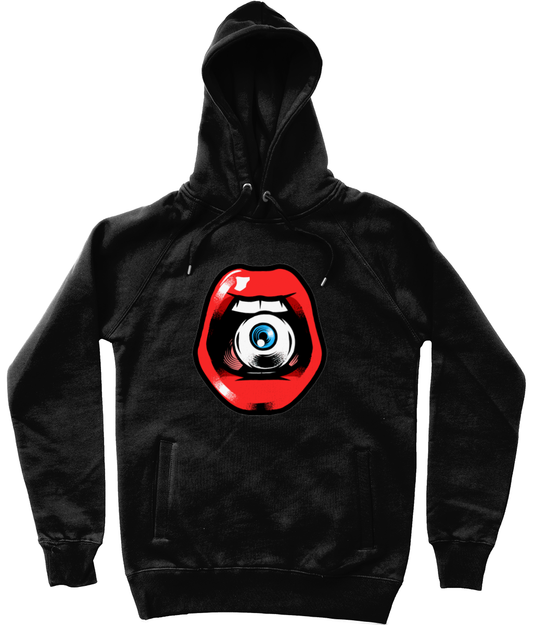 'Speak, I Can See You' Graphic Eye in Mouth Trendy Unisex Pullover Hoodie