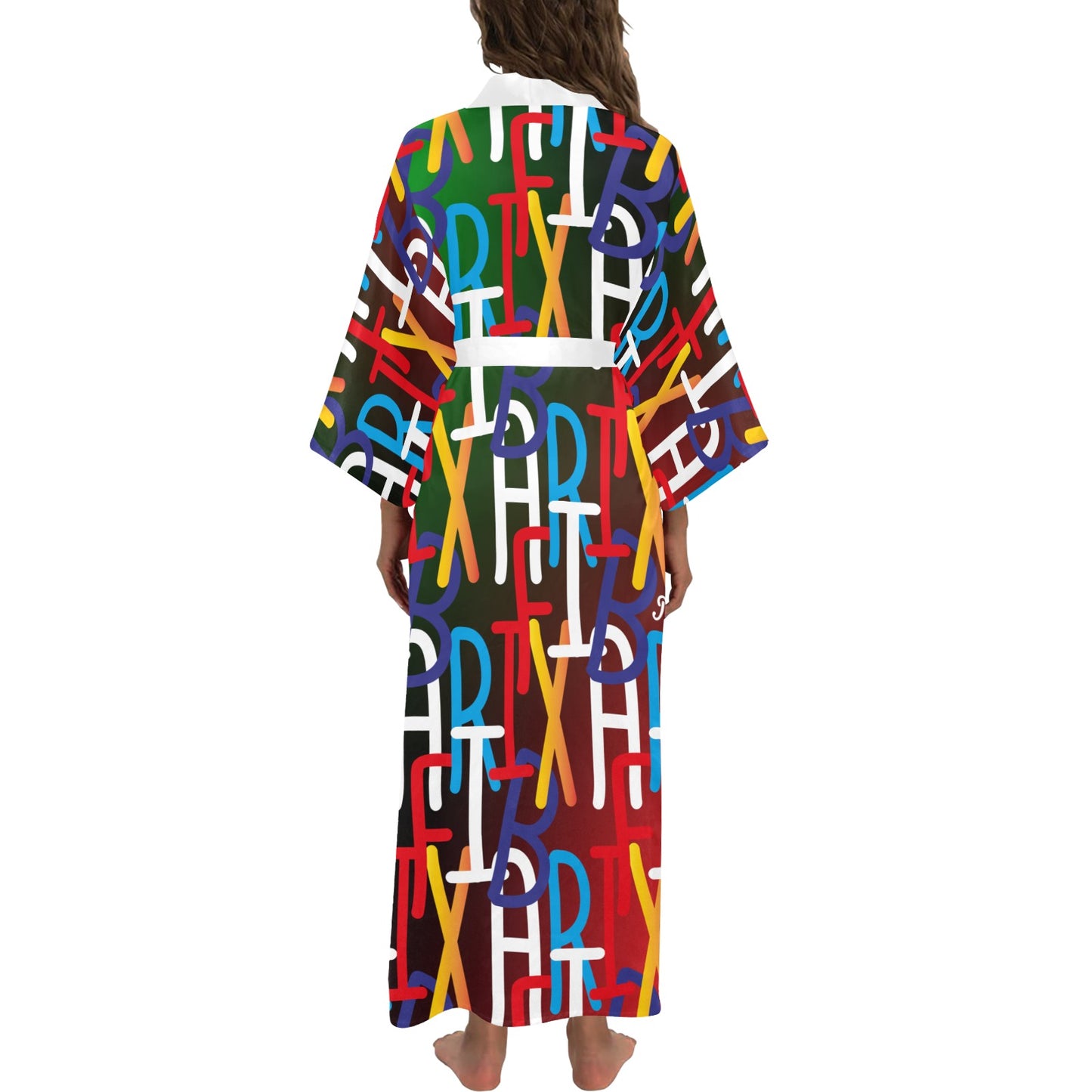 flyersetcinc Collage Long Kimono Cover up Women's Robe