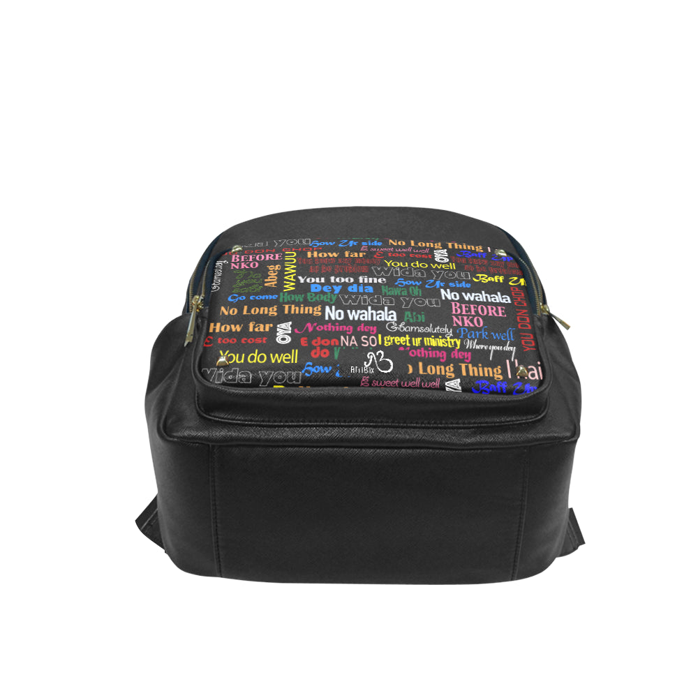 flyersetcinc Pidgin Print Leather Backpack