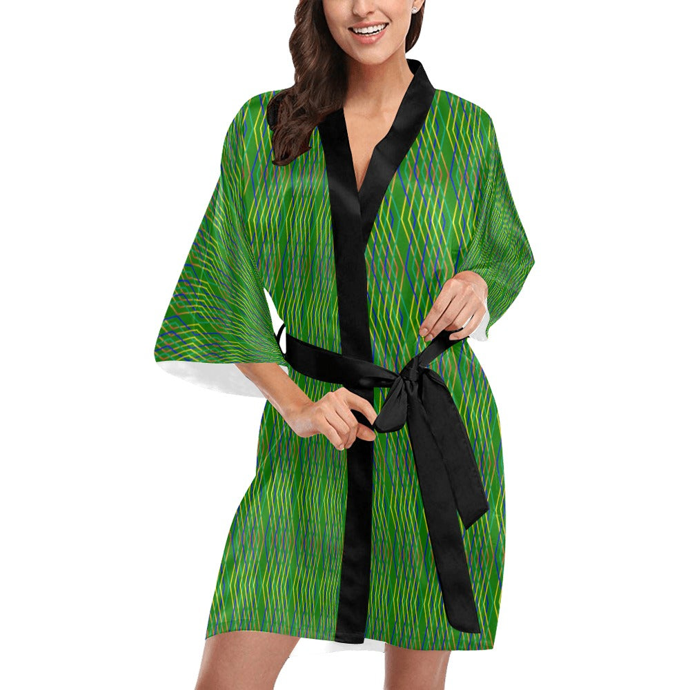 Ankara Constellation Green Kimono Robe Coverup