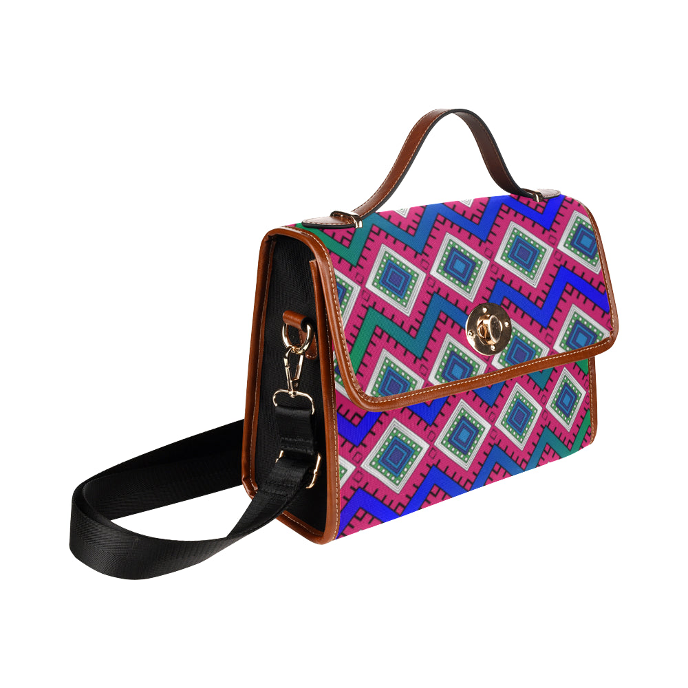 Quadrangle Print Satchel