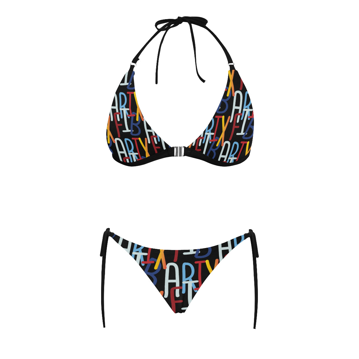 flyersetcinc Collage Sexy Halter Bikini Swimsuit (Front Buckle)