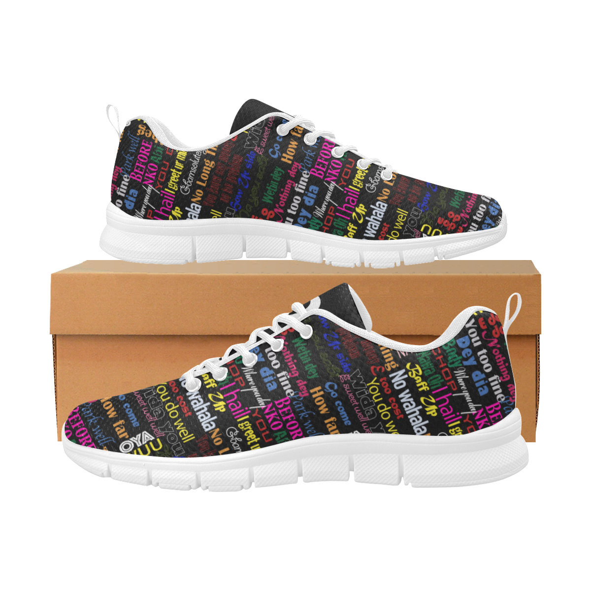 flyersetcinc Pidgin Print Mens Trainers - White