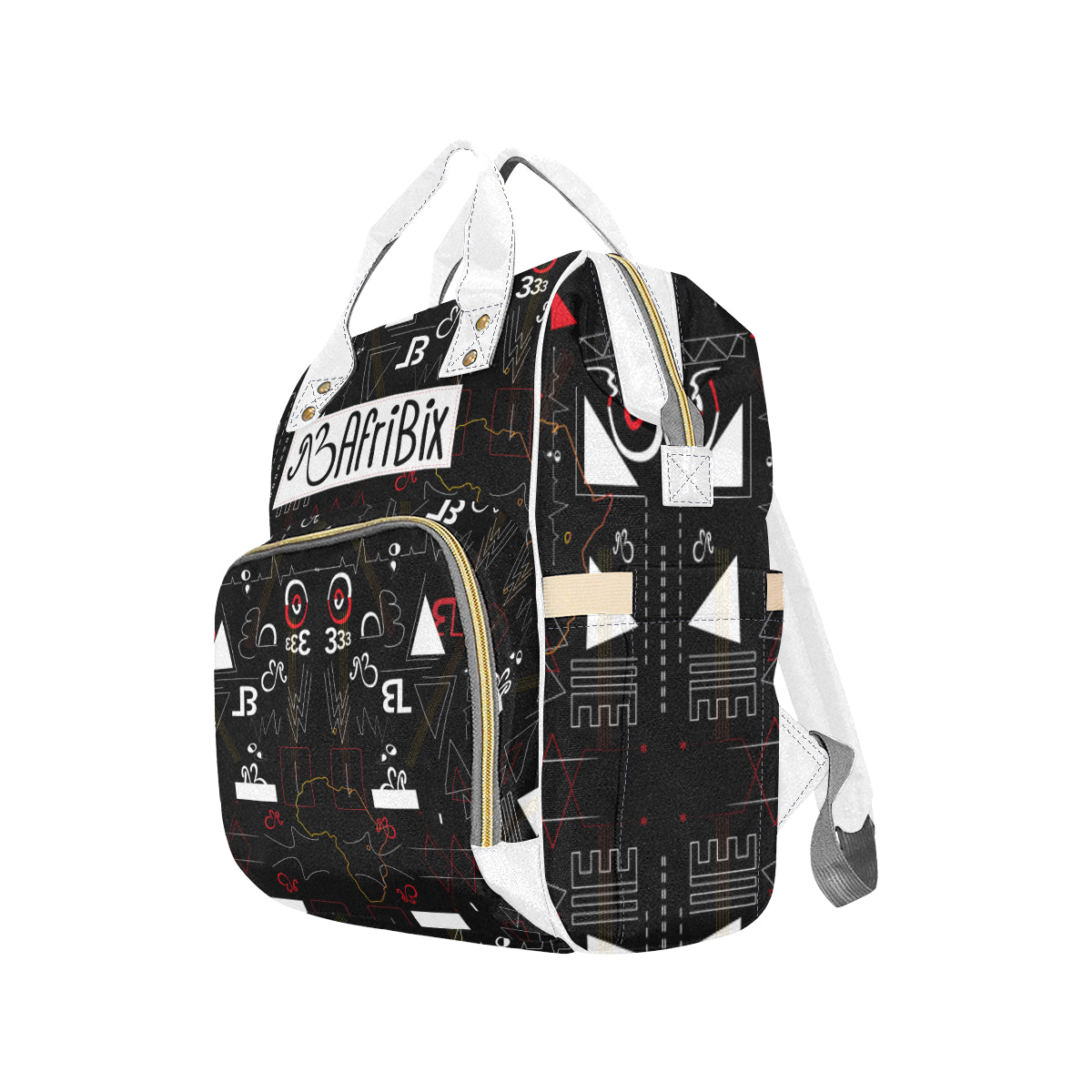 Linear Print Multi-Function Backpack