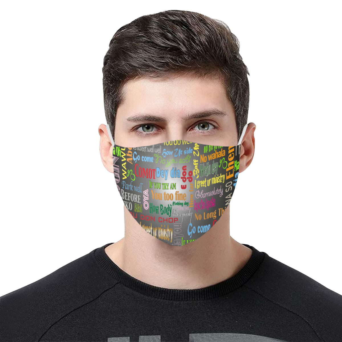 flyersetcinc Pidgin Print Galaxy Cotton Fabric Face Mask with Filter Slot & Adjustable Strap (Pack of 5) - Non-medical use