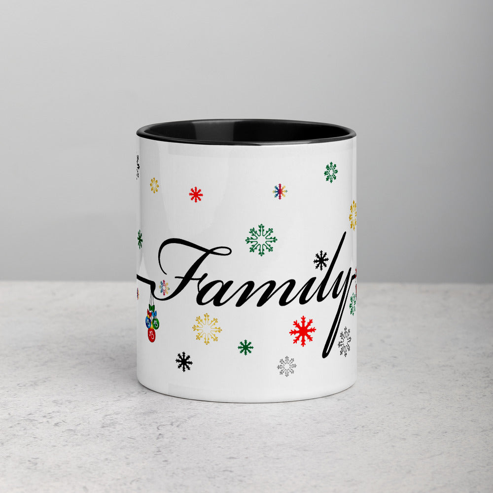 'Family Christmas' Two Toned Mug - White