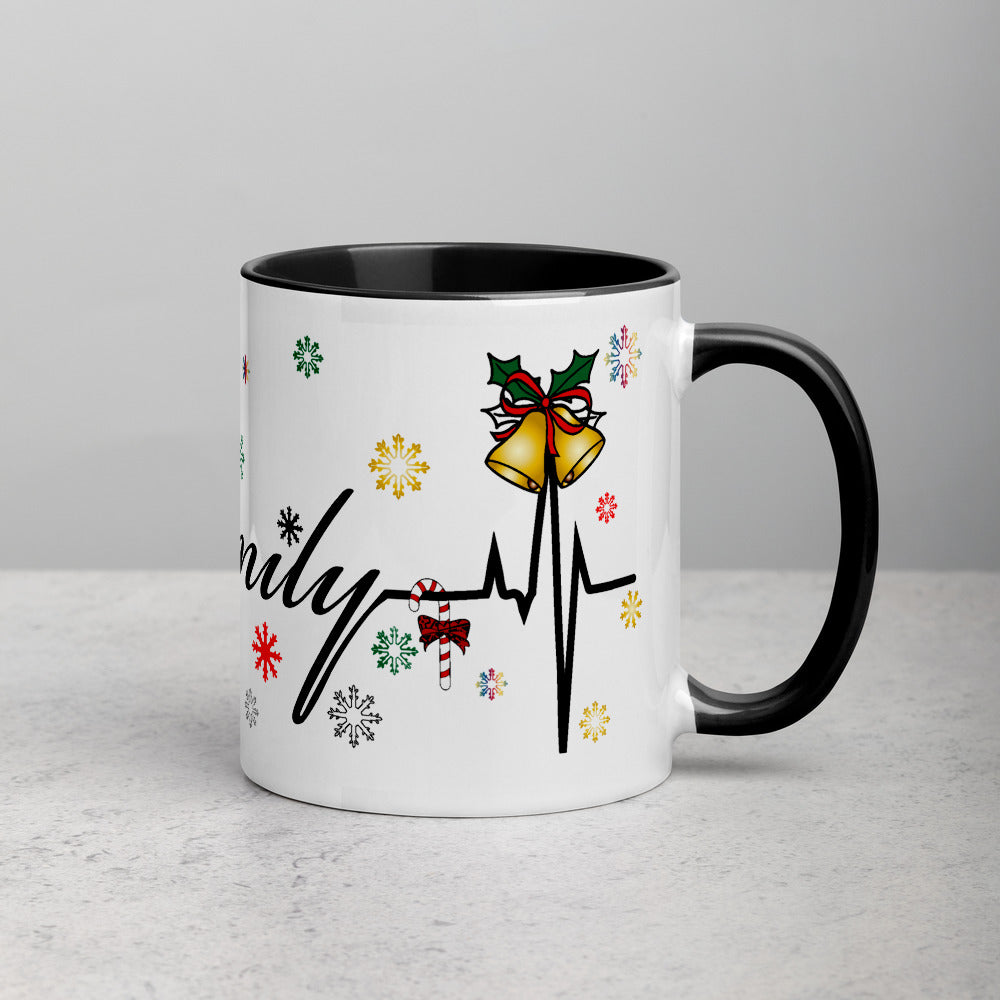 'Family Christmas' Two Toned Mug - White